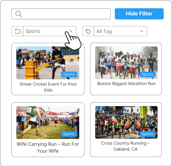 events filter